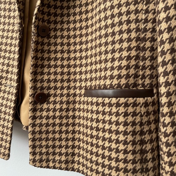 Vintage Houndstooth Wool Blazer Size 9 - Picture 7 of 9
